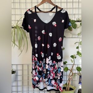 Black & floral dress Small